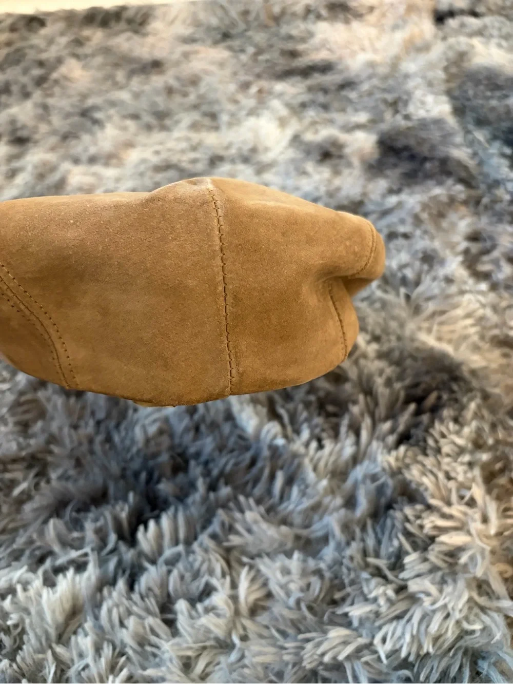 Vintage Country Gentleman Suede Leather Flat Cap Newsboy Driver Hat Tan Sz 7 1/8